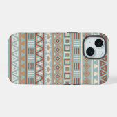 Aztec Influence Motif Crème Bleue Terracottas (Verso Horizontal)