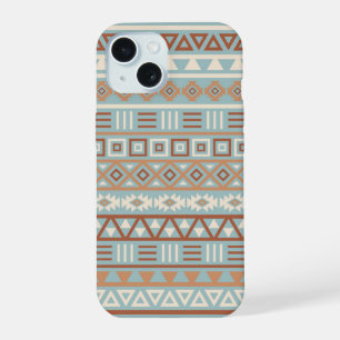 Aztec Influence Motif Crème Bleue Terracottas