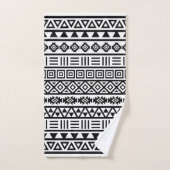 Aztec Influence Pattern II Black & White Handdoeken (Handdoek)