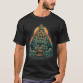 Aztec Inka Maya Mystic Jungle Temple Pyramid Graph T-shirt (Voorkant)