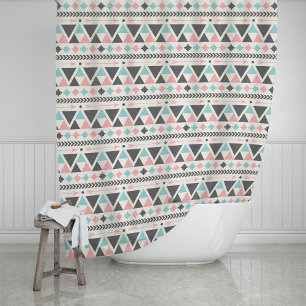 Aztec inspireerde het Patroon van het Koraal en Douchegordijn