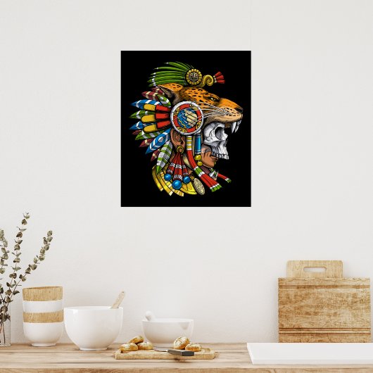 Aztec Jaguar Mask Poster (Keuken)