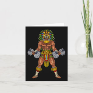Aztec Jaguar Warrior Bodybuilding Gym Weightliftin Kaart