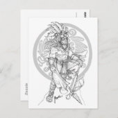 Aztec Jaguar Warrior Briefkaart (Voorkant / Achterkant)