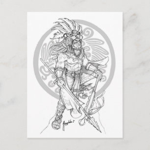 Aztec Jaguar Warrior Briefkaart