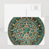 Aztec kalender in detail briefkaart (Voorkant / Achterkant)