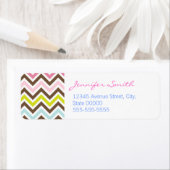 Aztec-kleuren - Chic Chevron Zigzag Pattern Etiket (Insitu)