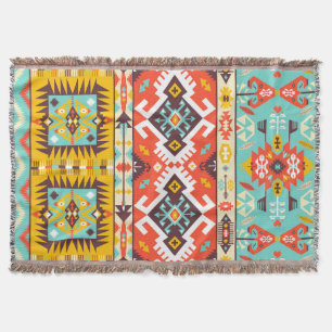 Aztec-kleurige mode naadloos patroon deken