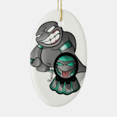 Aztec Lil Fat Belly Keramisch Ornament (Rechts)