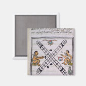 Aztec mannen gokken Patoli Magneet (Voorkant / Achterkant)