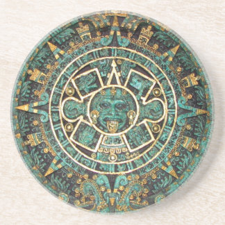 Aztec Mayan Ancient Round Disk Calendar Zandsteen Onderzetter