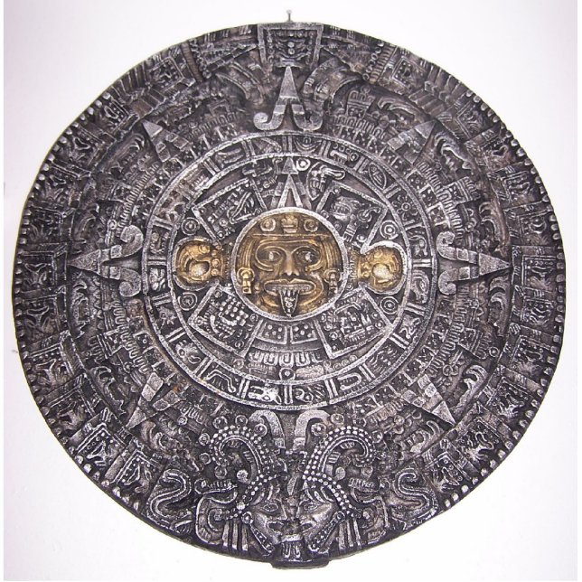 AZTEC/MAYAN CALENDAR STAAND FOTOBEELDJE  (Voorkant)