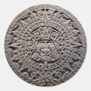 Aztec MAYAN CALENDAR Stone - 21 december 2012 Ronde Sticker