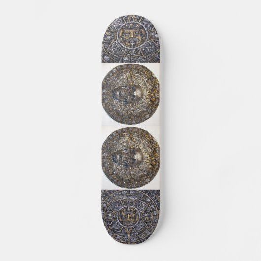 Aztec Mayan-kalender met schedelskateboard Skateboard (Voorkant)