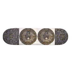 Aztec Mayan-kalender met schedelskateboard Skateboard