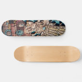 Aztec Mayan priest Schaats board dedesign Skateboard (Horizontaal)