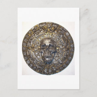 Aztec/Mayan Skull Warrior Calendar Briefkaart