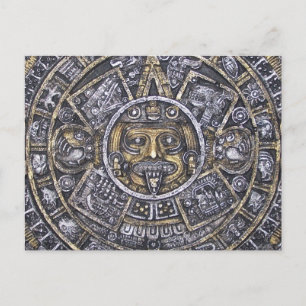 Aztec/Mayan Sun Calendar Briefkaart
