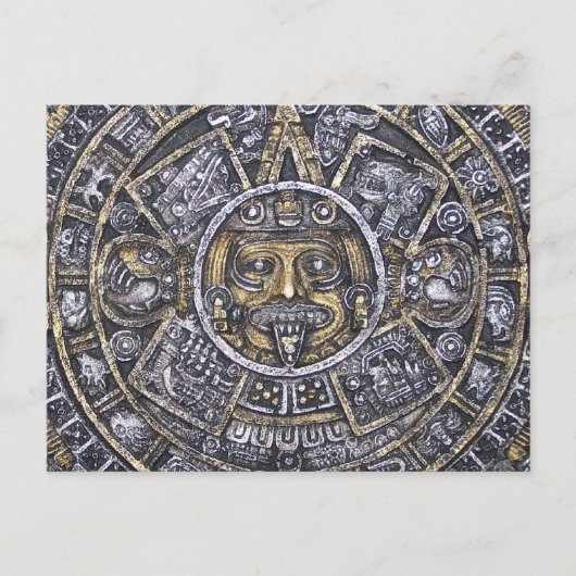 Aztec/Mayan Sun Calendar Briefkaart (Voorkant)