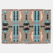 Aztec Mexican Geometric Pattern Deken (Voorkant)