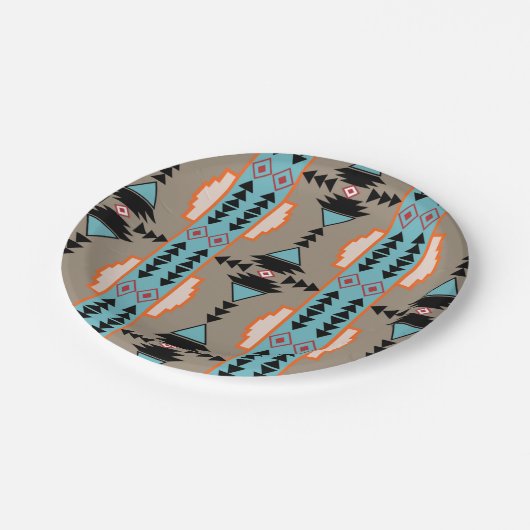 Aztec Mexican Geometric Pattern Papieren Bordje (Gekanteld)