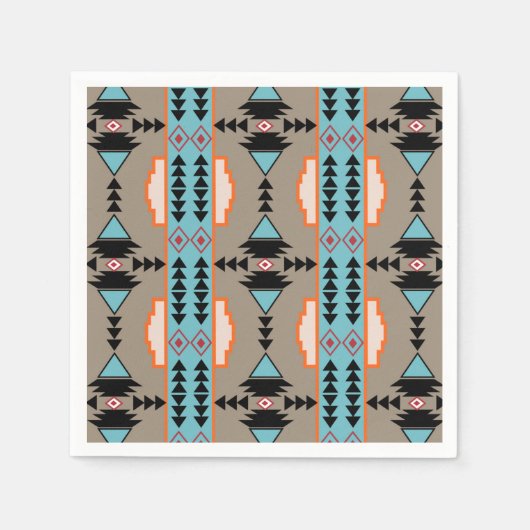 Aztec Mexican Geometric Pattern Servet (Voorkant)