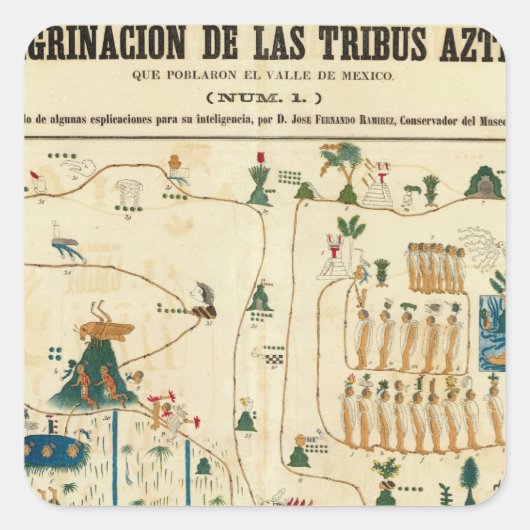 Aztec Mexico Valley 2 Vierkante Sticker (Voorkant)