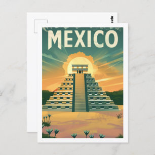 Aztec Mexico Vintage Beroemde reisplaats Briefkaart