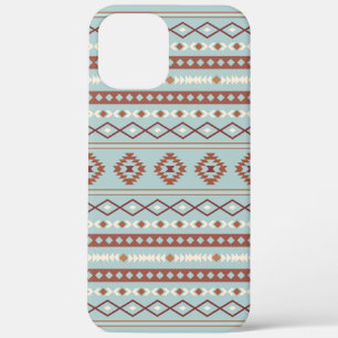 Aztec Mixed Motive Pattern Rusts Cream Blue iPhone 12 Pro Max Hoesje