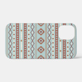 Aztec Mixed Motive Pattern Rusts Cream Blue Case-Mate iPhone Case (Achterkant (horizontaal))