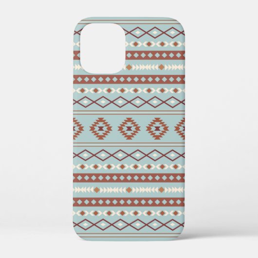 Aztec Mixed Motive Pattern Rusts Cream Blue Case-Mate iPhone Case (Achterkant)