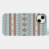 Aztec Mixed Motive Pattern Rusts Cream Blue Case-Mate iPhone Case (Achterkant (horizontaal))