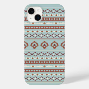 Aztec Mixed Motive Pattern Rusts Cream Blue Case-Mate iPhone 14 Plus Hoesje