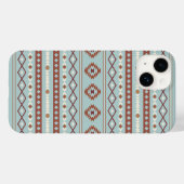 Aztec Mixed Motive Pattern Rusts Cream Blue Case-Mate iPhone Case (Achterkant (horizontaal))