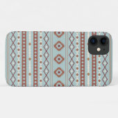Aztec Mixed Motive Pattern Rusts Cream Blue Case-Mate iPhone Case (Achterkant (horizontaal))