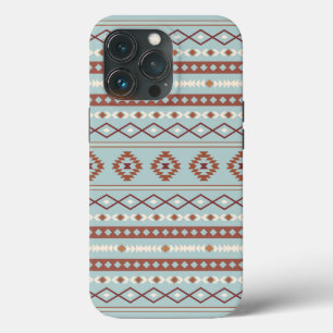 Aztec Mixed Motive Pattern Rusts Cream Blue iPhone 13 Pro Hoesje