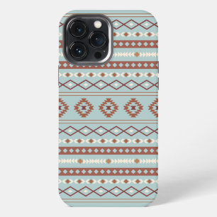 Aztec Mixed Motive Pattern Rusts Cream Blue iPhone 13 Pro Max Hoesje