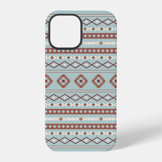 Aztec Mixed Motive Pattern Rusts Cream Blue iPhone Hoesje (Achterkant)