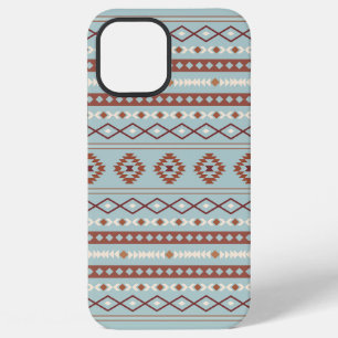 Aztec Mixed Motive Pattern Rusts Cream Blue iPhone 12 Pro Max Hoesje