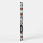 Aztec Mixed Motive Pattern Rusts Cream Blue iPhone Hoesje (Rechterkant)