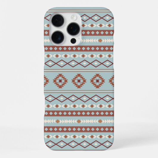 Aztec Mixed Motive Pattern Rusts Cream Blue iPhone Hoesje (Achterkant)