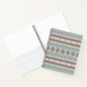 Aztec Mixed Motive Pattern Rusts Cream Blue Notitieboek (Binnen)