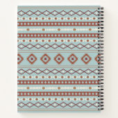 Aztec Mixed Motive Pattern Rusts Cream Blue Notitieboek (Achterkant)