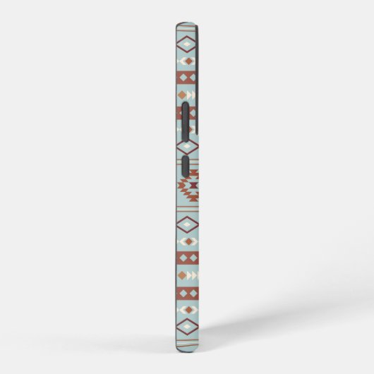 Aztec Mixed Motive Pattern Rusts Cream Blue Samsung Galaxy Hoesje (Rechterkant)