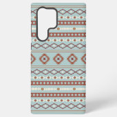 Aztec Mixed Motive Pattern Rusts Cream Blue Samsung Galaxy Hoesje (Achterkant)