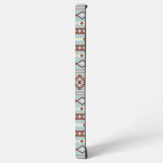Aztec Mixed Motive Pattern Rusts Cream Blue Samsung Galaxy Hoesje (Linkerkant)