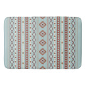 Aztec Mixed Motive V Pattern Rusts Cream Blue Badmat (Voorkant)