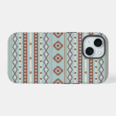 Aztec Mixte Motif Motif Rusts Crème Bleu (Verso Horizontal)