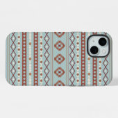 Aztec Mixte Motif Motif Rusts Crème Bleu (Verso Horizontal)