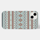 Aztec Mixte Motif Motif Rusts Crème Bleu (Verso Horizontal)